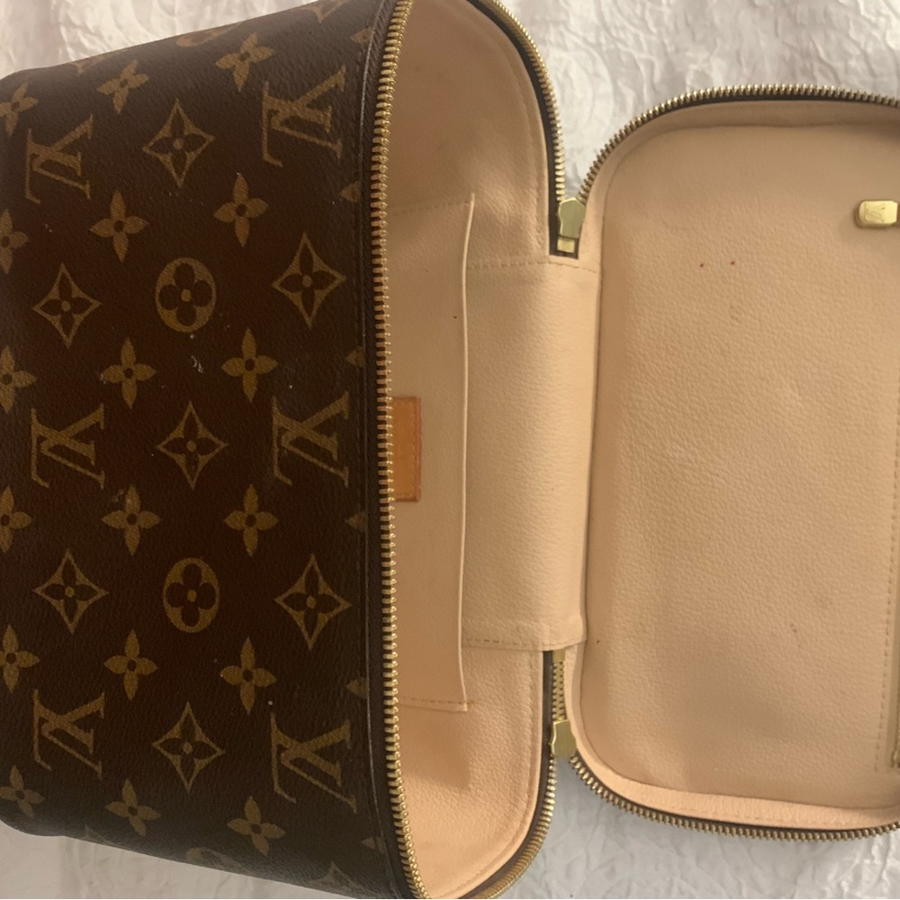 Louis Vuitton Brown and Gold Monogram Makeup Bag